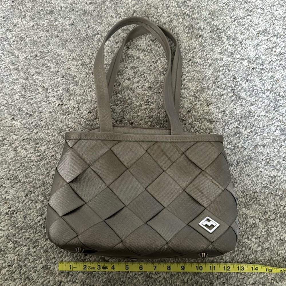 Maggie Bags Silver Seatbelt Purse